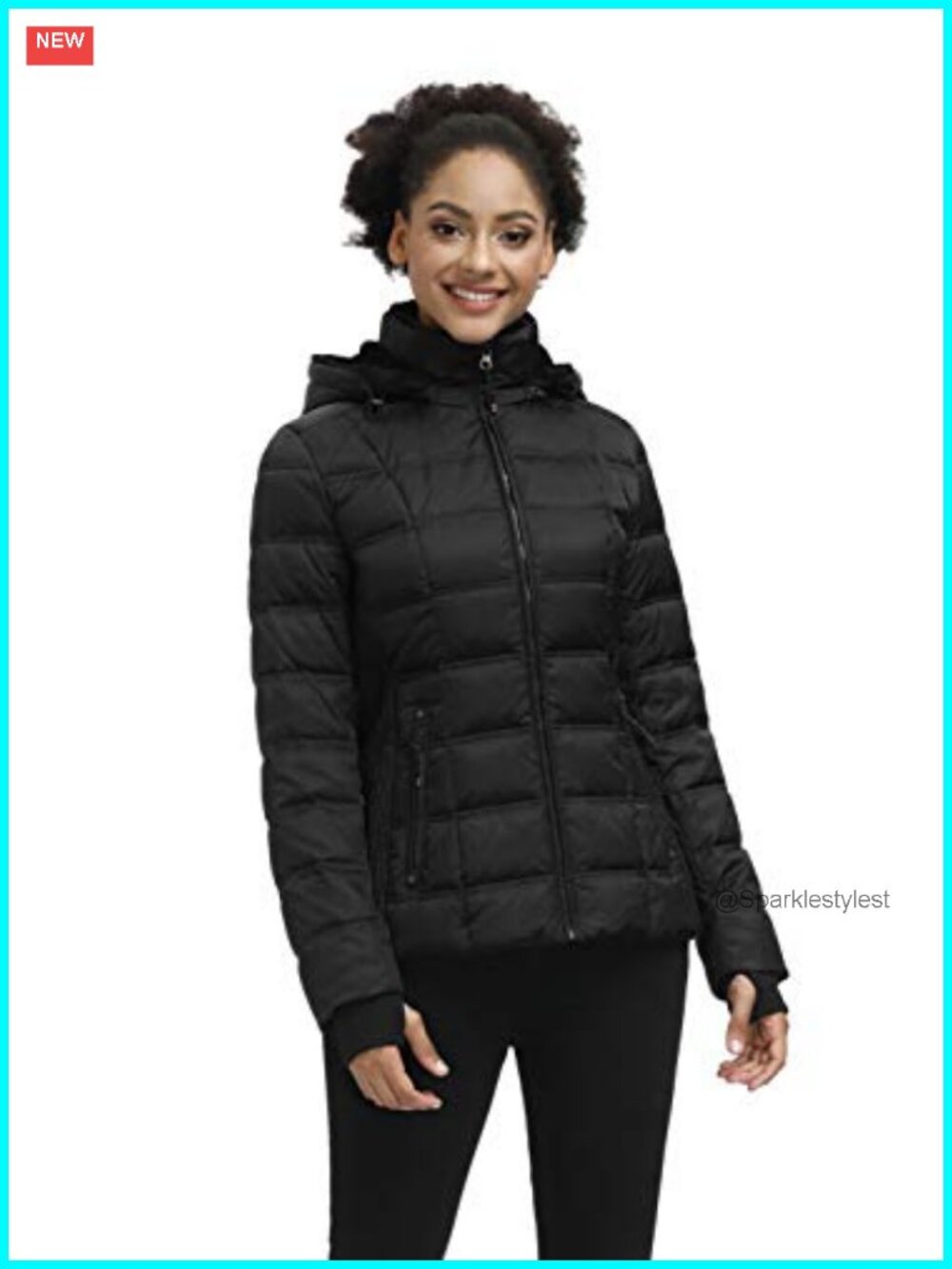 Womens Midweight Down Puffer Jacket Hooded Winter Coat